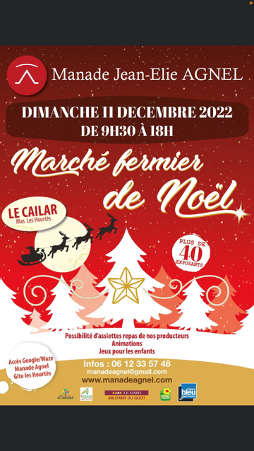 Marché de Noël fermier le 11 décembre 2022